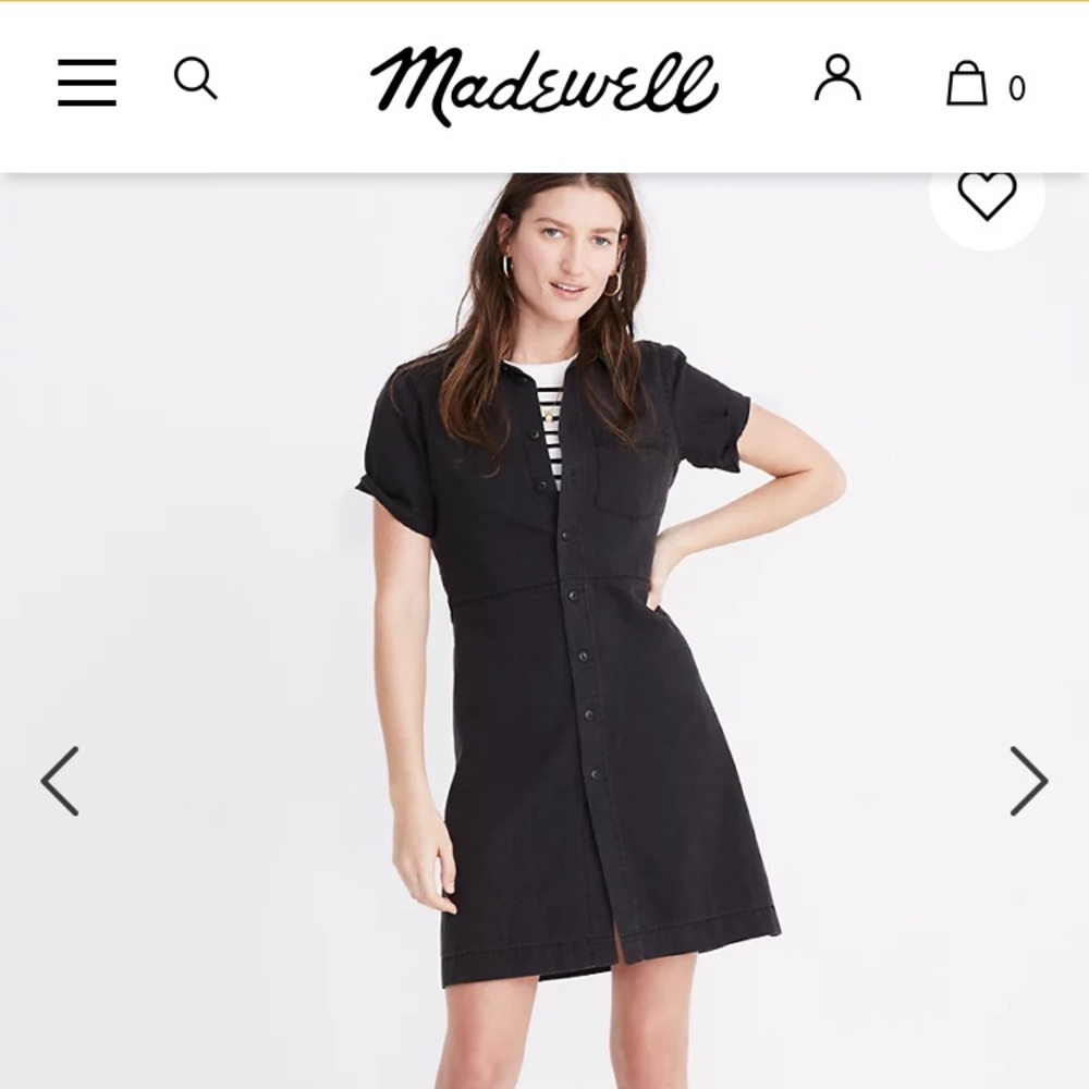 Madewell Denim waisted shirt dress in lunar wash size XS